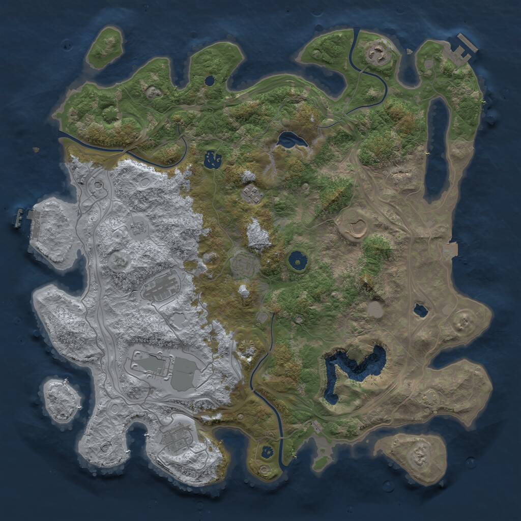 Rust Map: Procedural Map, Size: 4250, Seed: 1592201650, 14 Monuments
