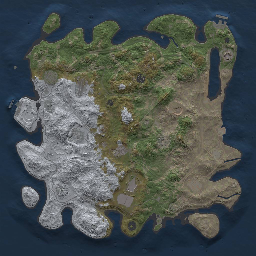 Rust Map: Procedural Map, Size: 4250, Seed: 1592201650, 19 Monuments