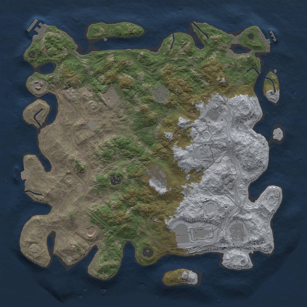 Rust Map: Procedural Map, Size: 4250, Seed: 2029485844, 18 Monuments