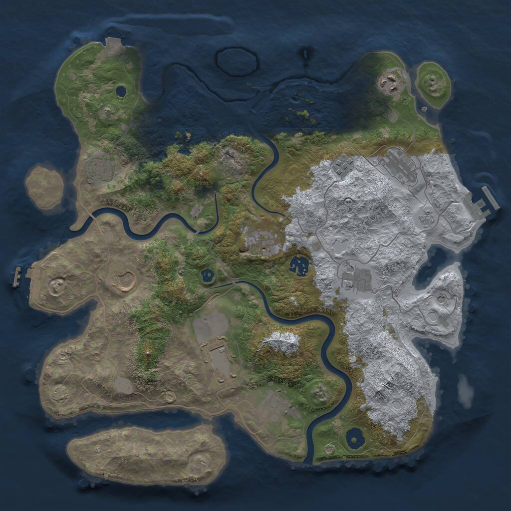 Rust Map: Procedural Map, Size: 3850, Seed: 5277181, 16 Monuments