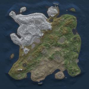 Thumbnail Rust Map: Procedural Map, Size: 3500, Seed: 1544125462, 15 Monuments