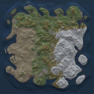 Thumbnail Rust Map: Procedural Map, Size: 4300, Seed: 54552497, 18 Monuments