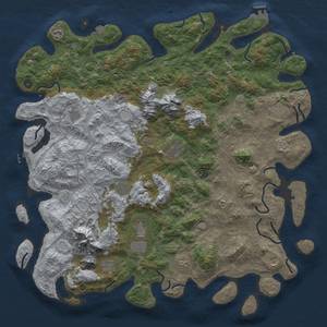 Thumbnail Rust Map: Procedural Map, Size: 5250, Seed: 632984158, 19 Monuments