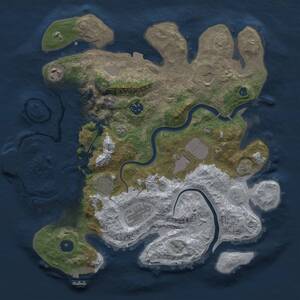 Thumbnail Rust Map: Procedural Map, Size: 3500, Seed: 648732287, 13 Monuments