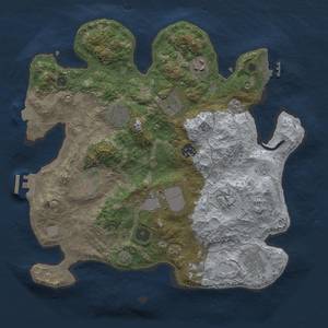 Thumbnail Rust Map: Procedural Map, Size: 3500, Seed: 535, 17 Monuments