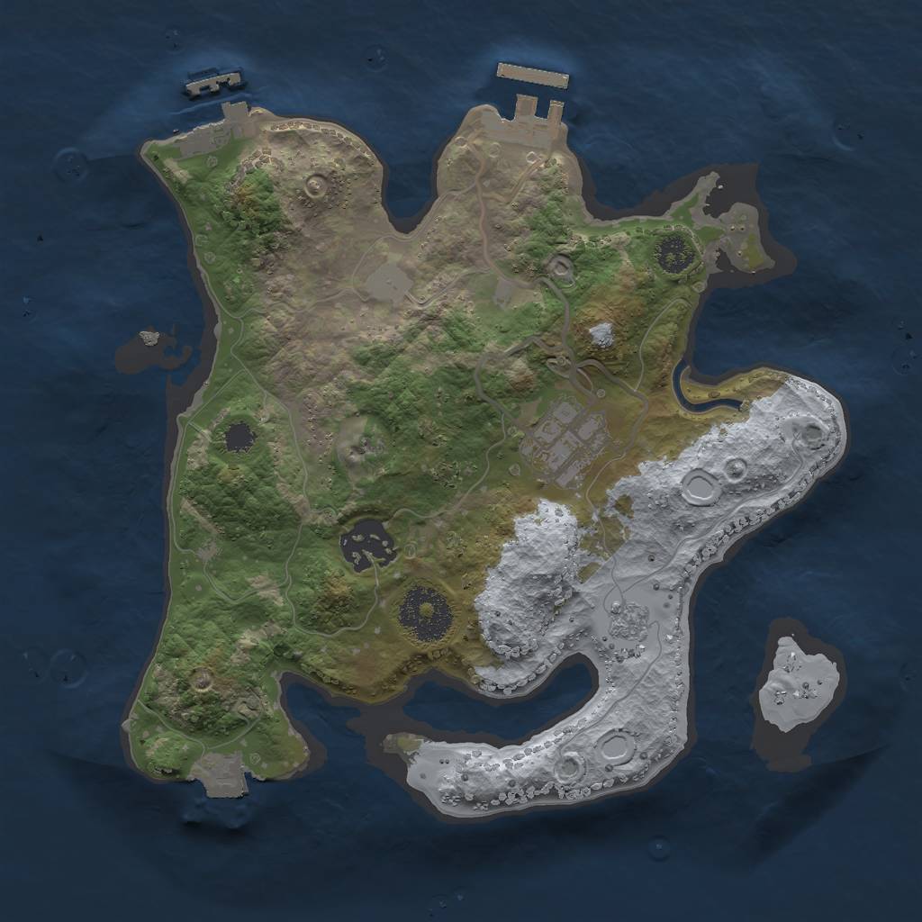 Rust Map: Procedural Map, Size: 2600, Seed: 960988994, 8 Monuments