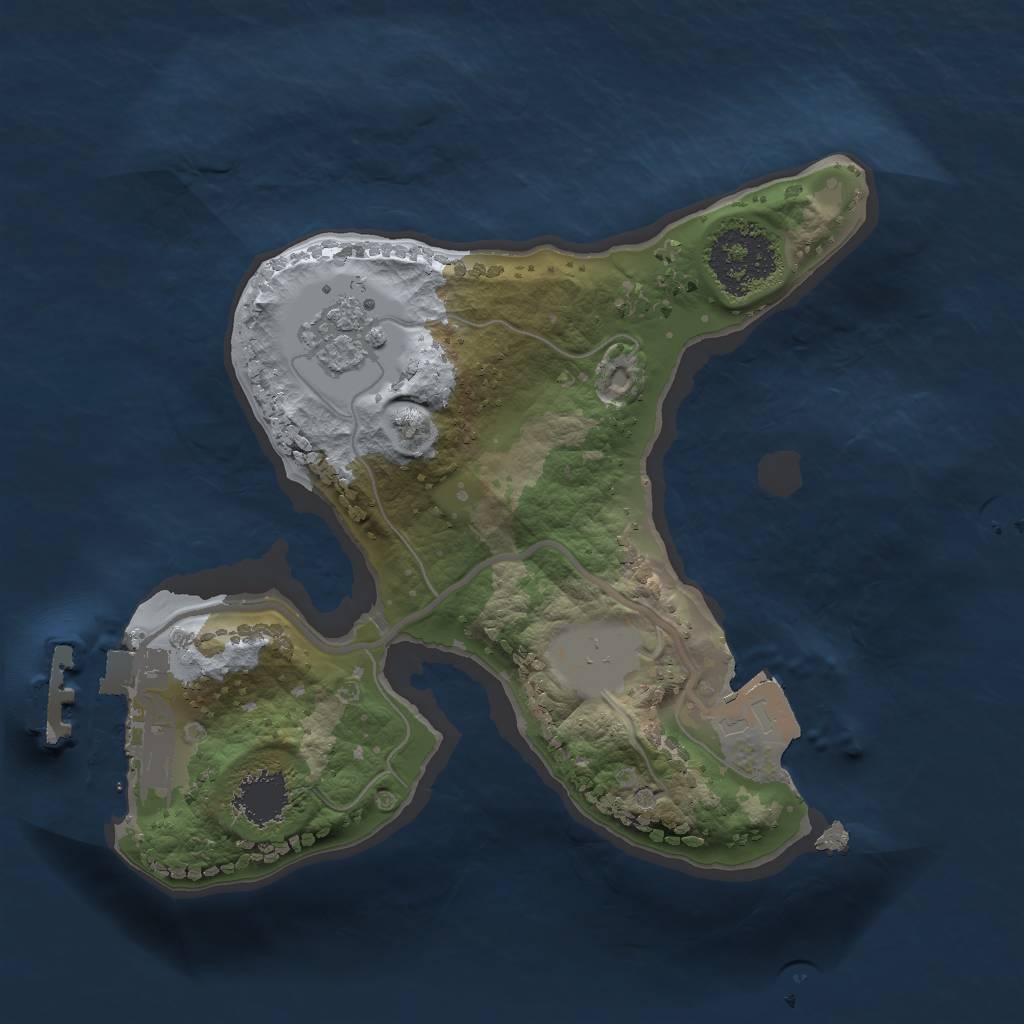 Rust Map: Procedural Map, Size: 1600, Seed: 54343524, 5 Monuments