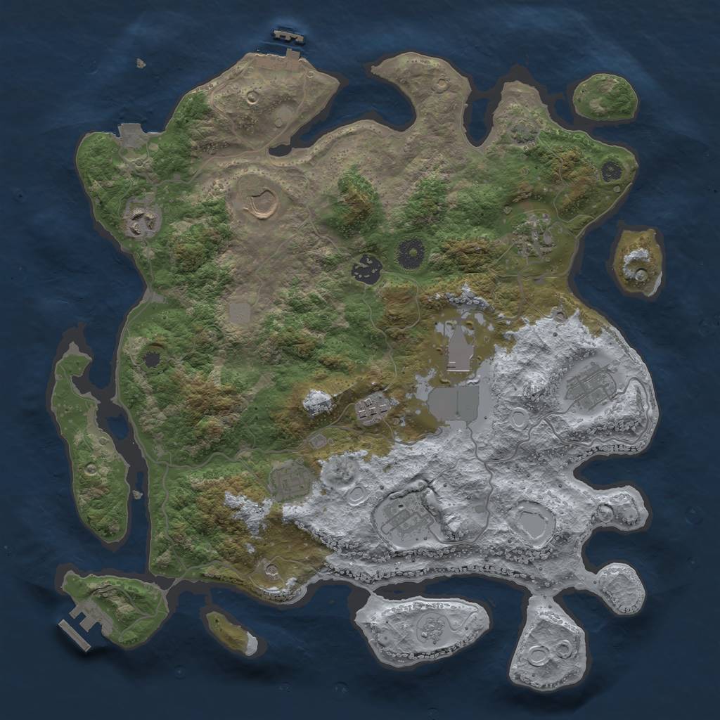 Rust Map: Procedural Map, Size: 3700, Seed: 998112, 17 Monuments