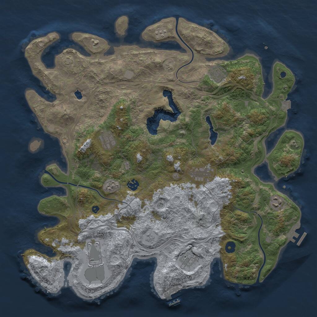 Rust Map: Procedural Map, Size: 4250, Seed: 283533, 14 Monuments