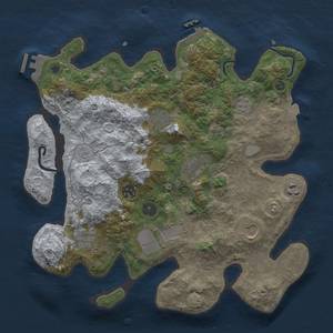 Thumbnail Rust Map: Procedural Map, Size: 3500, Seed: 629360425, 16 Monuments