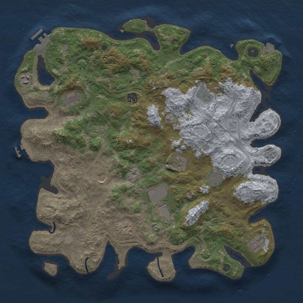 Rust Map: Procedural Map, Size: 4250, Seed: 1170681199, 19 Monuments