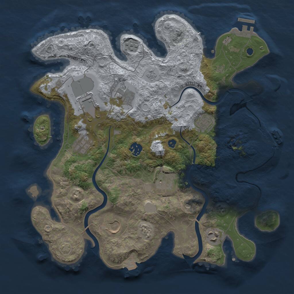 Rust Map: Procedural Map, Size: 3500, Seed: 615977262, 15 Monuments