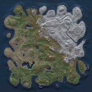 Thumbnail Rust Map: Procedural Map, Size: 4500, Seed: 2132293435, 16 Monuments