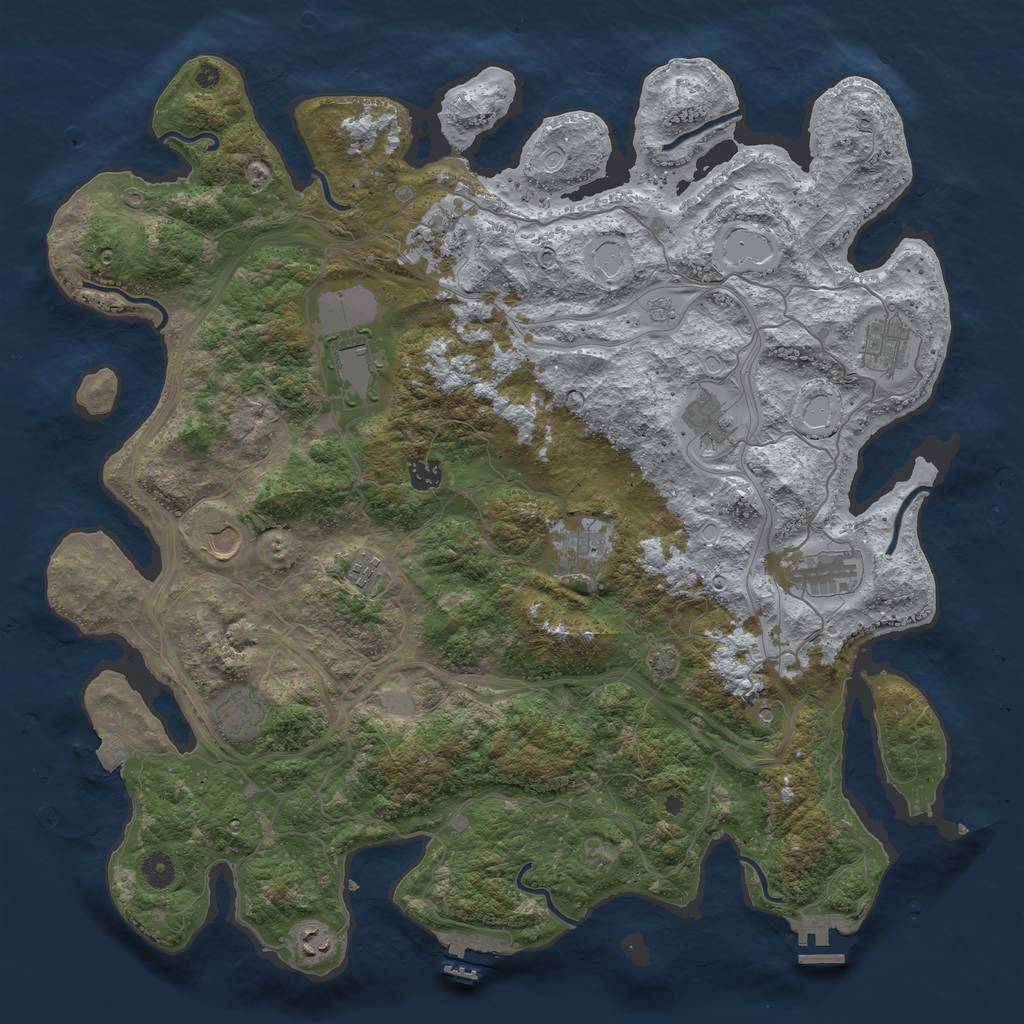 Rust Map: Procedural Map, Size: 4500, Seed: 2132293435, 19 Monuments