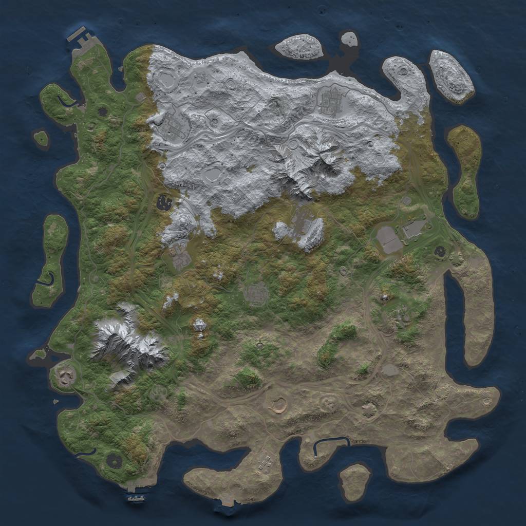 Rust Map: Procedural Map, Size: 5000, Seed: 405467, 19 Monuments