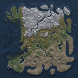 Thumbnail Rust Map: Procedural Map, Size: 5000, Seed: 405467, 17 Monuments