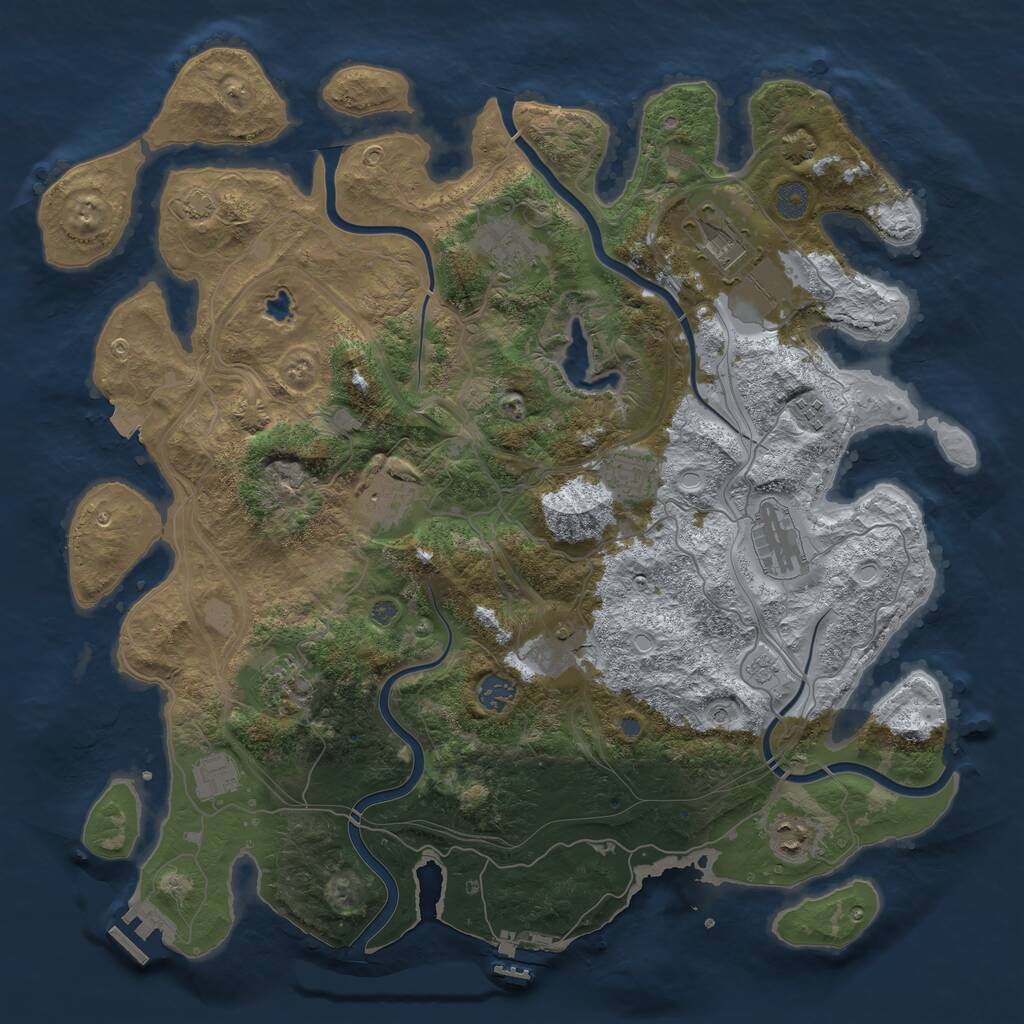 Rust Map: Procedural Map, Size: 4250, Seed: 867368, 18 Monuments