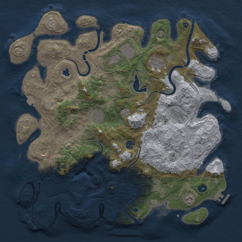 Rust Map: Procedural Map, Size: 4250, Seed: 867368, 14 Monuments