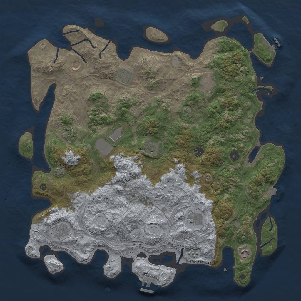 Rust Map: Procedural Map, Size: 4500, Seed: 169614454, 19 Monuments