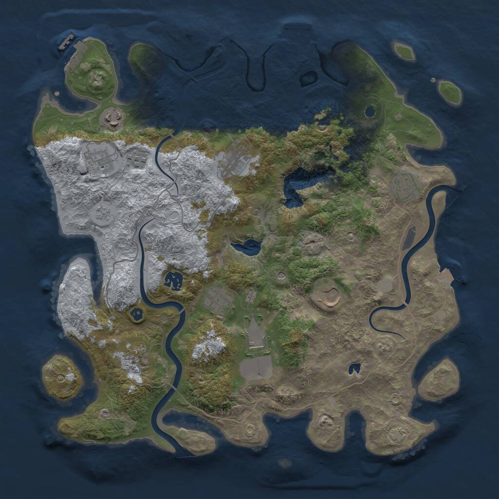 Rust Map: Procedural Map, Size: 4000, Seed: 1584198280, 16 Monuments