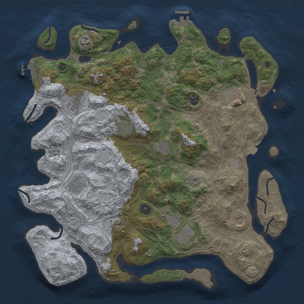 Rust Map: Procedural Map, Size: 4250, Seed: 1534689704, 19 Monuments