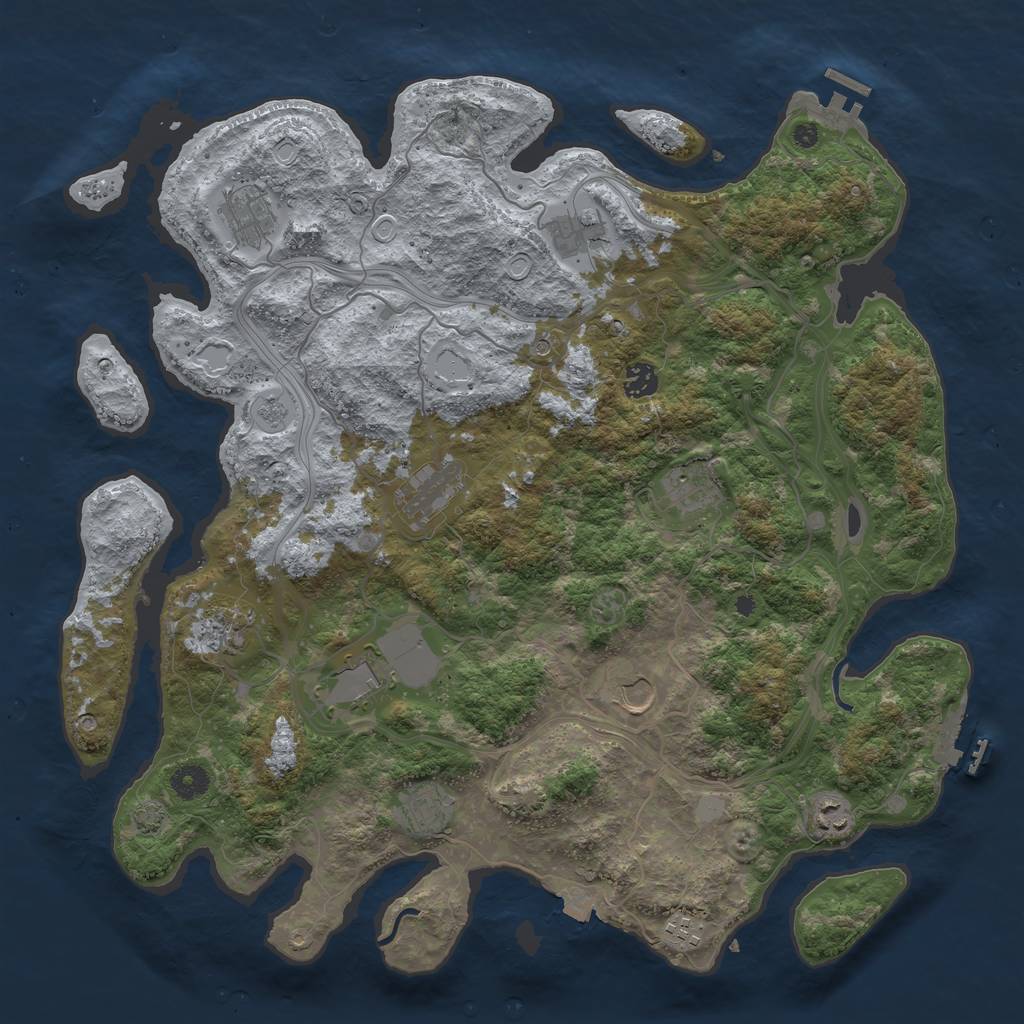 Rust Map: Procedural Map, Size: 4250, Seed: 453879602, 19 Monuments