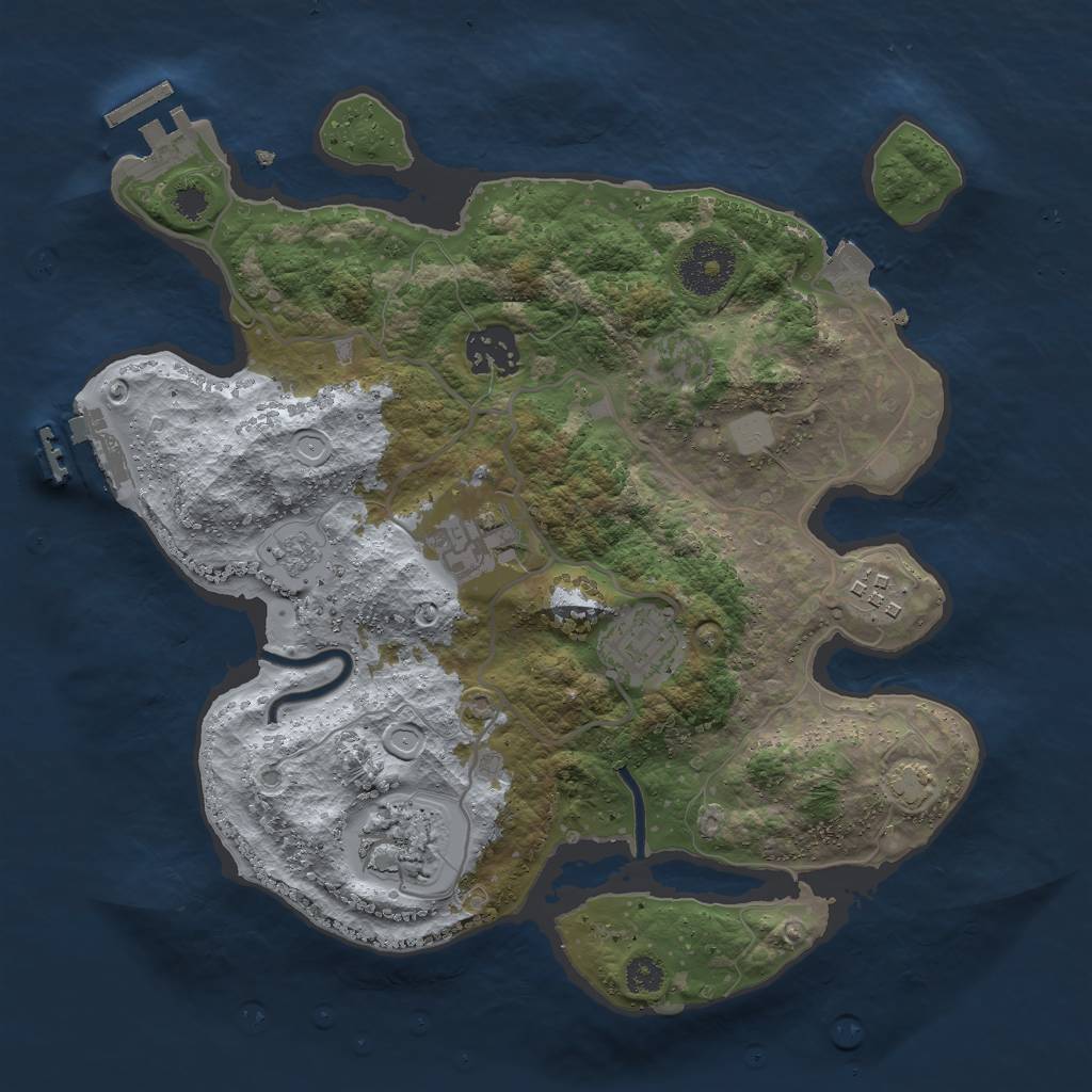 Rust Map: Procedural Map, Size: 3000, Seed: 1356312815, 12 Monuments