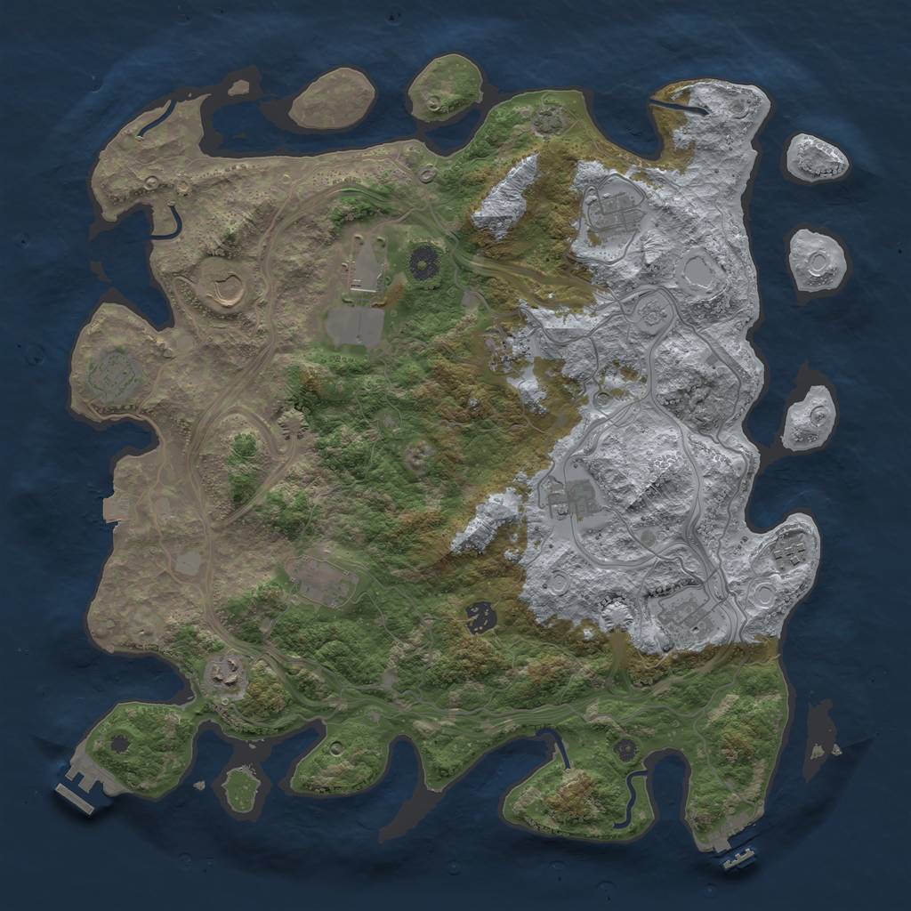 Rust Map: Procedural Map, Size: 4250, Seed: 1123496399, 19 Monuments