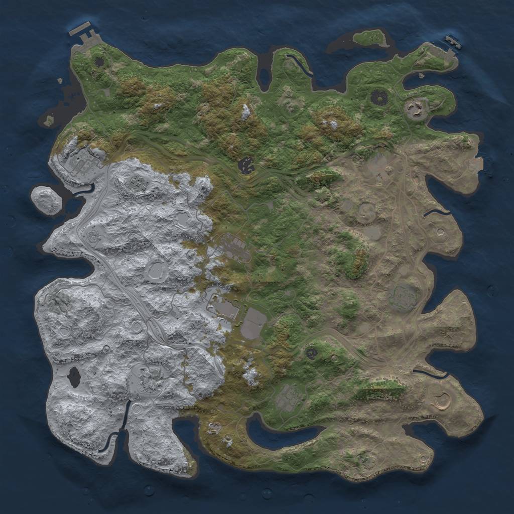 Rust Map: Procedural Map, Size: 4500, Seed: 800071545, 19 Monuments