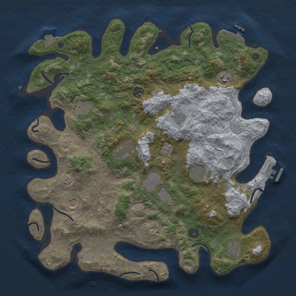 Rust Map: Procedural Map, Size: 4200, Seed: 91936, 19 Monuments