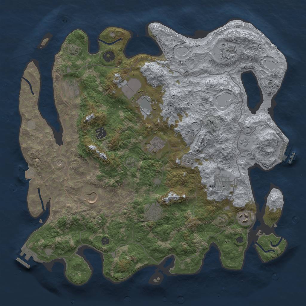 Rust Map: Procedural Map, Size: 4000, Seed: 56465567, 18 Monuments