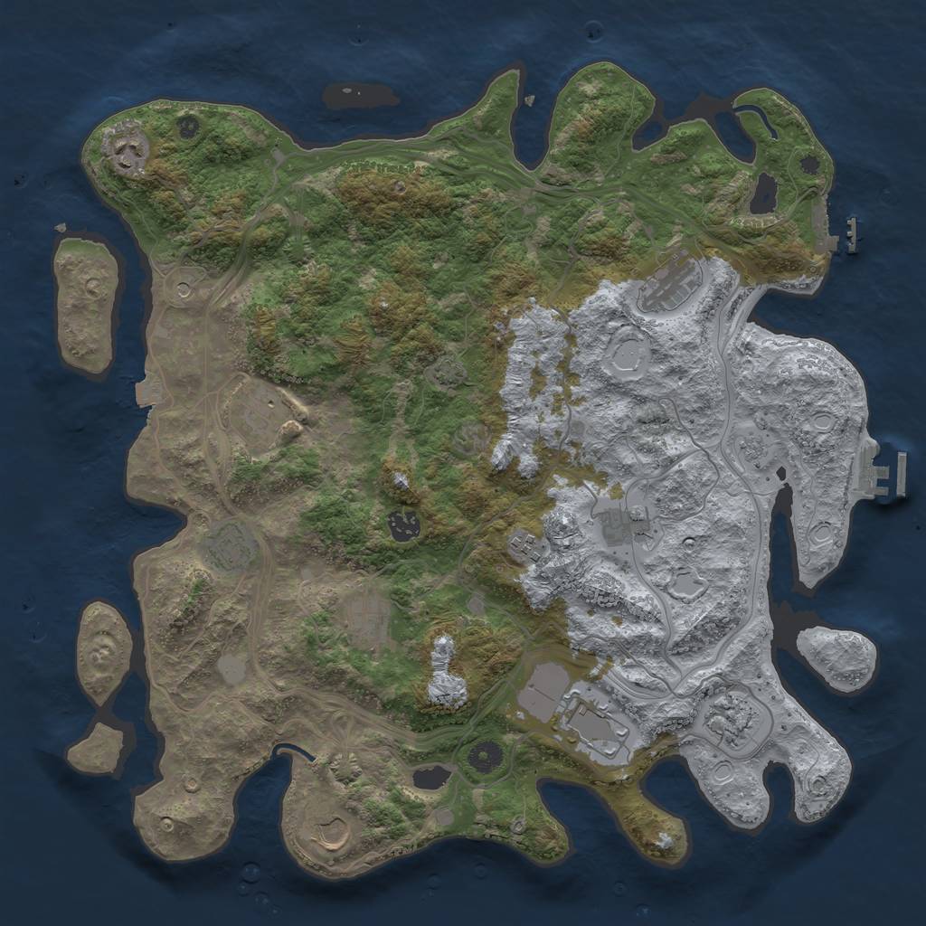 Rust Map: Procedural Map, Size: 4250, Seed: 976601983, 19 Monuments