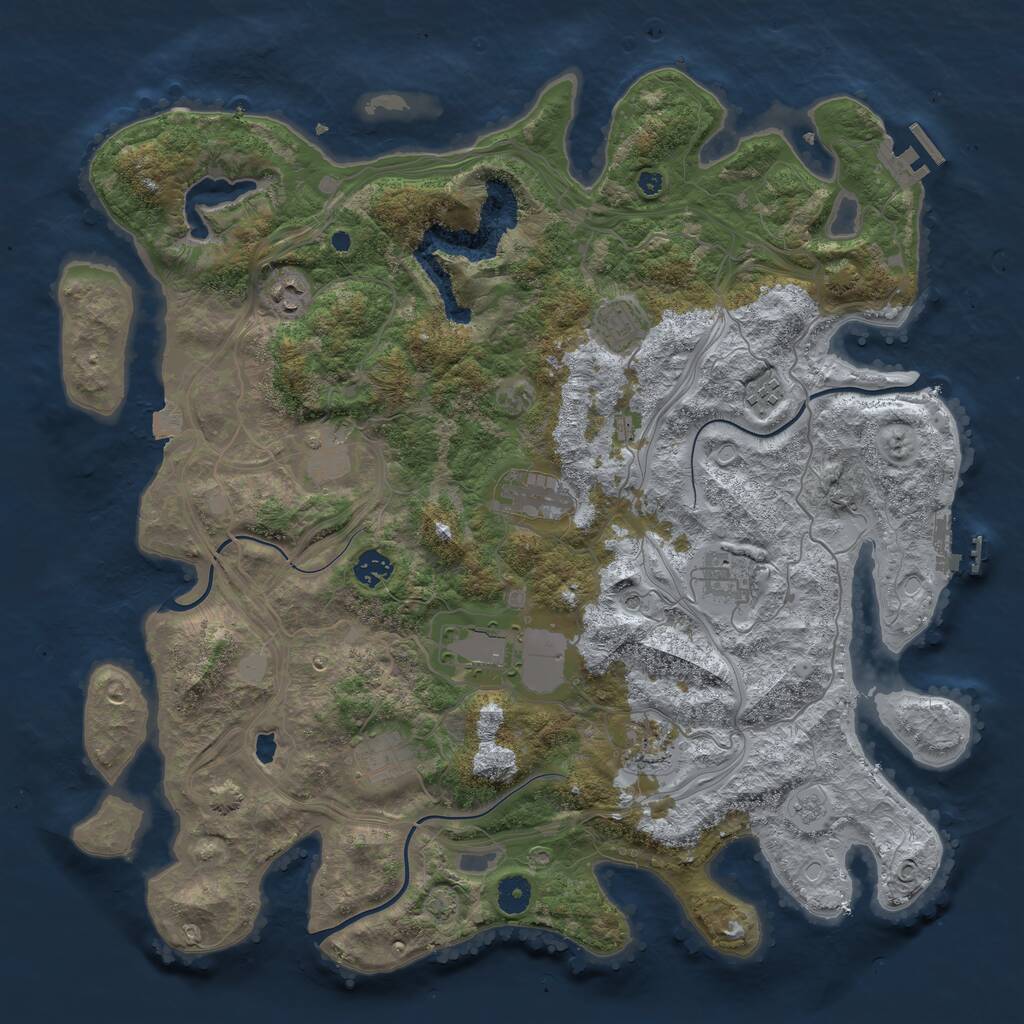 Rust Map: Procedural Map, Size: 4250, Seed: 976601983, 16 Monuments