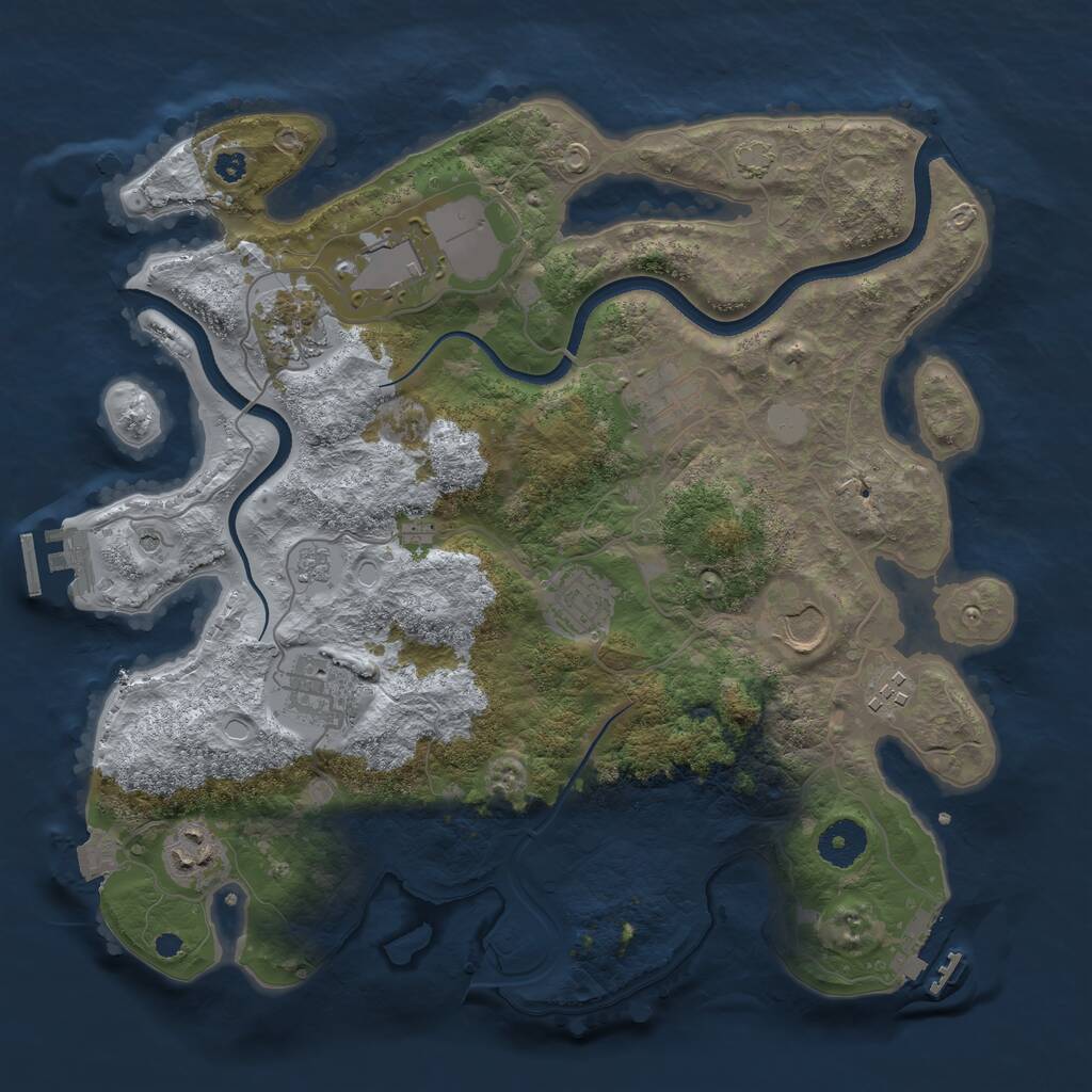 Rust Map: Procedural Map, Size: 3500, Seed: 1615519614, 14 Monuments
