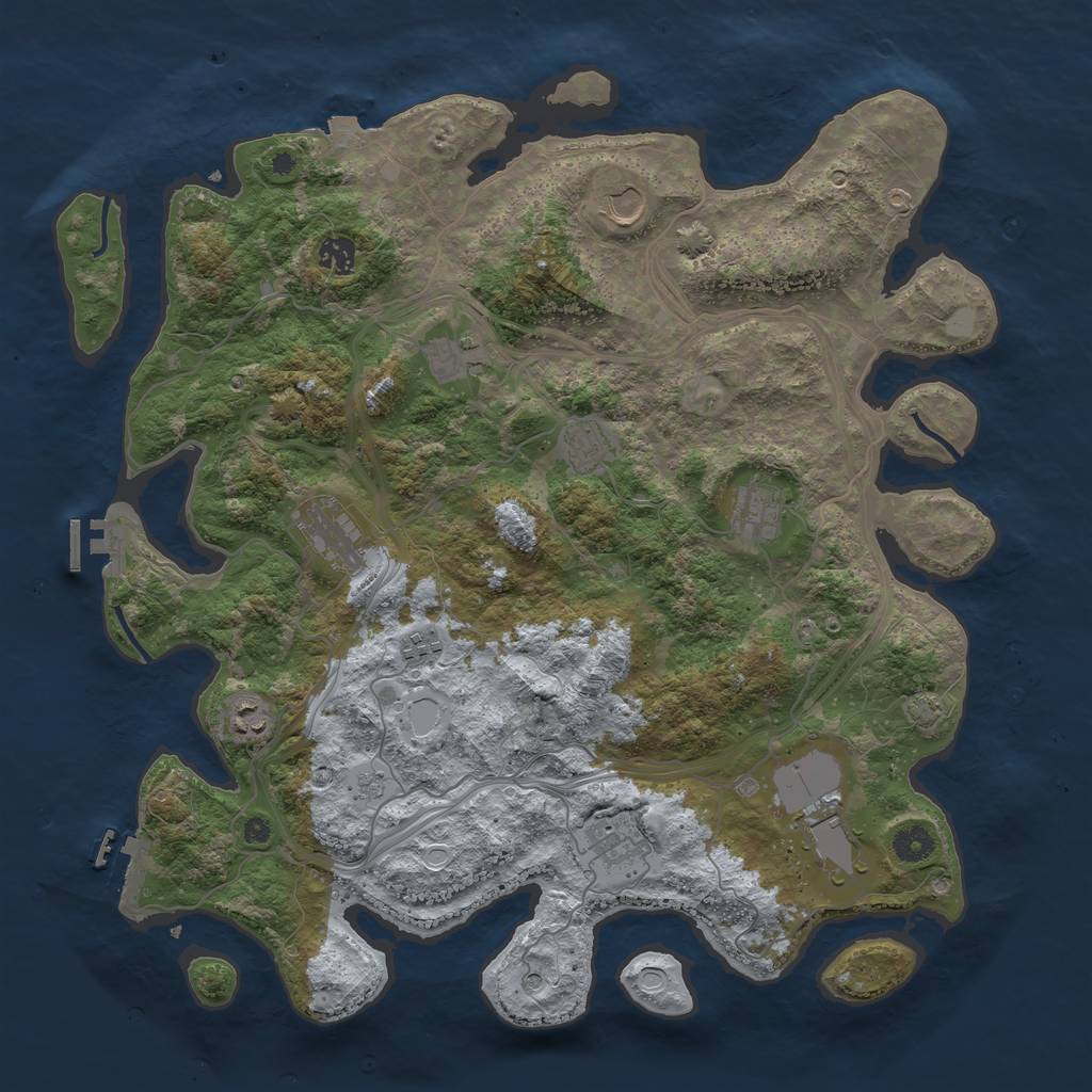 Rust Map: Procedural Map, Size: 4250, Seed: 1540870534, 18 Monuments