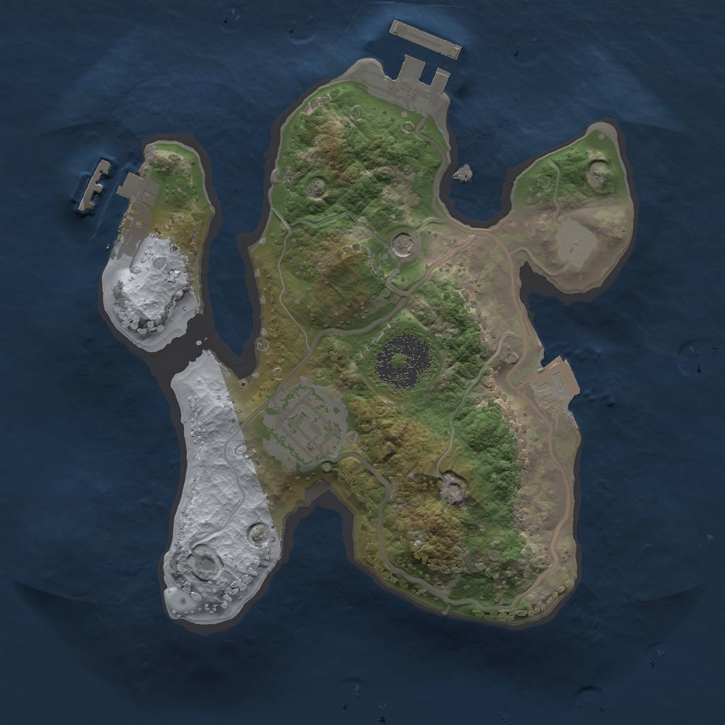 Rust Map: Procedural Map, Size: 2000, Seed: 1016154289, 7 Monuments