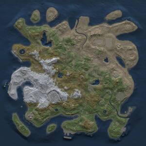 Thumbnail Rust Map: Procedural Map, Size: 4000, Seed: 1986109102, 14 Monuments