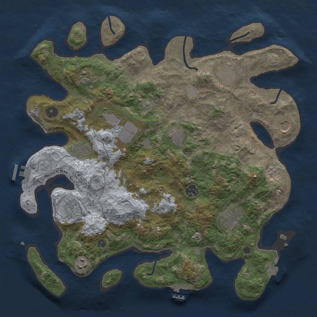 Rust Map: Procedural Map, Size: 4000, Seed: 1986109102, 19 Monuments