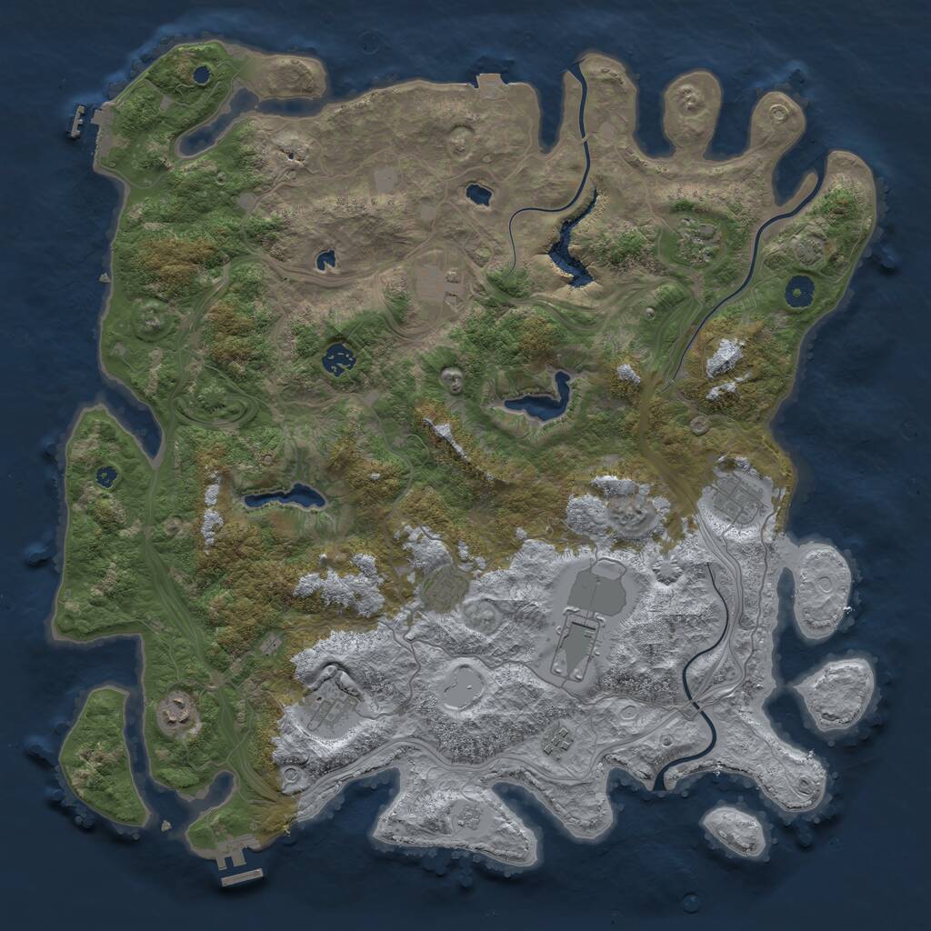Rust Map: Procedural Map, Size: 4500, Seed: 19070, 15 Monuments