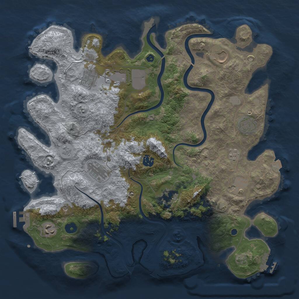 Rust Map: Procedural Map, Size: 3900, Seed: 234, 16 Monuments