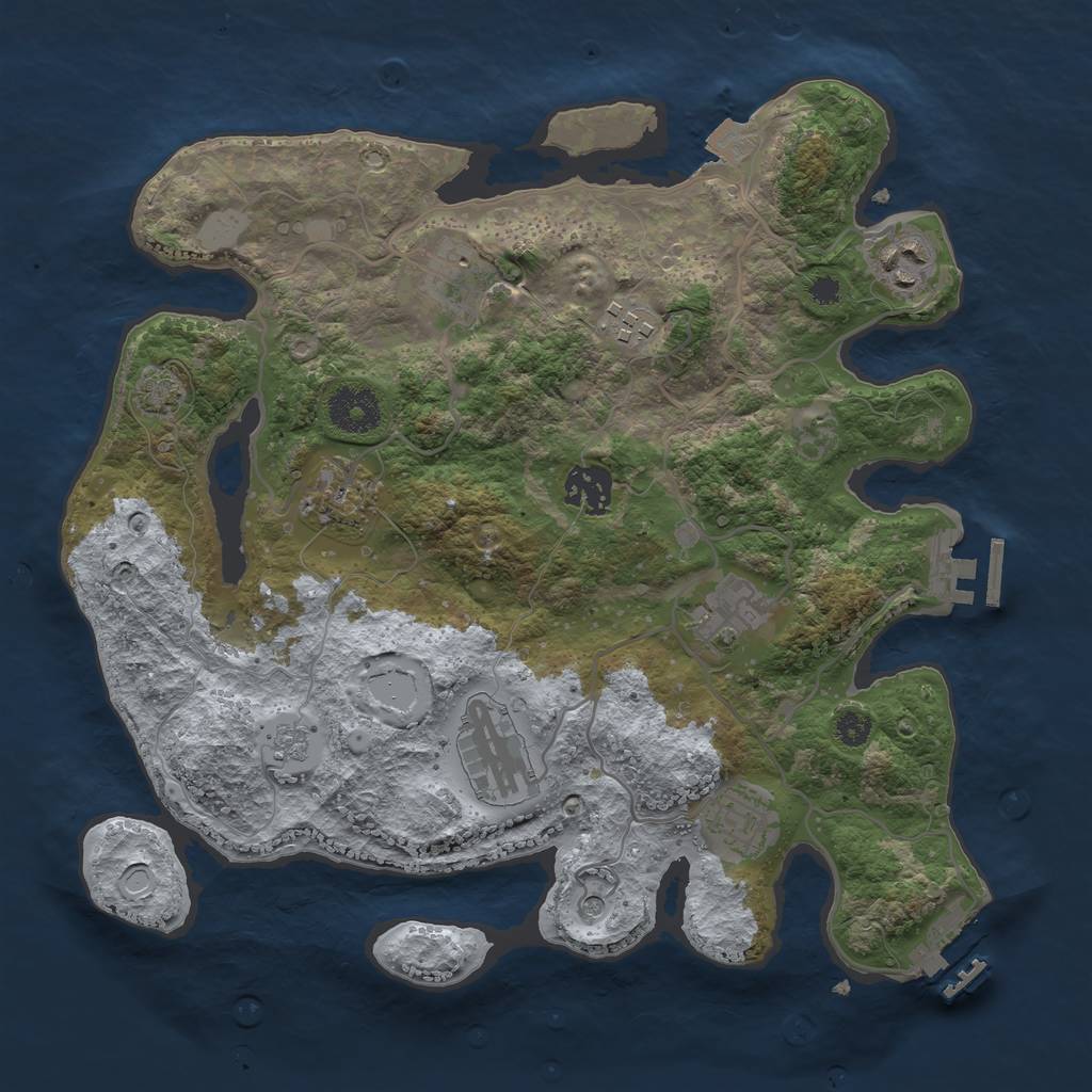 Rust Map: Procedural Map, Size: 3250, Seed: 1602033330, 16 Monuments