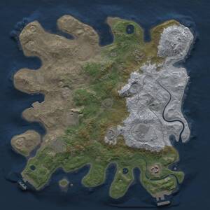 Thumbnail Rust Map: Procedural Map, Size: 3477, Seed: 2117146530, 13 Monuments