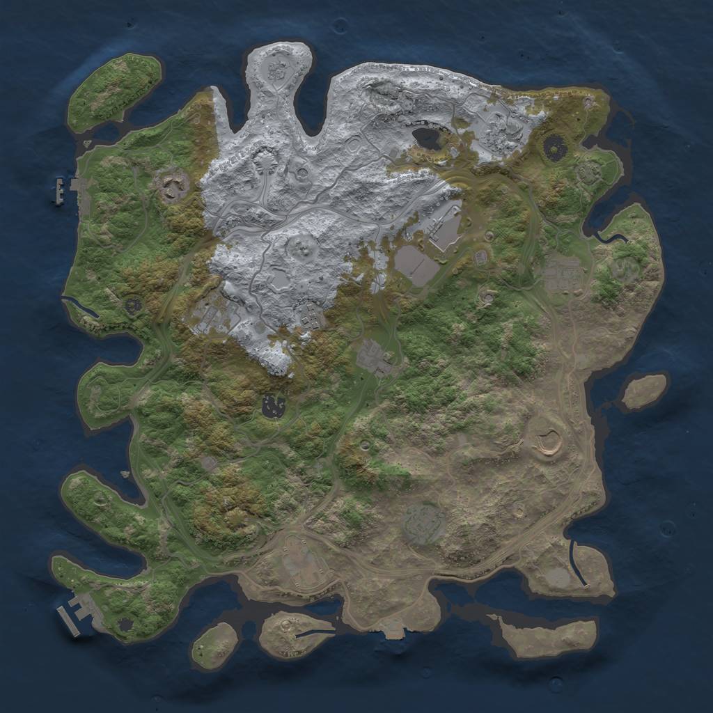 Rust Map: Procedural Map, Size: 4250, Seed: 824105636, 19 Monuments