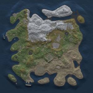 Thumbnail Rust Map: Procedural Map, Size: 3500, Seed: 970395, 17 Monuments