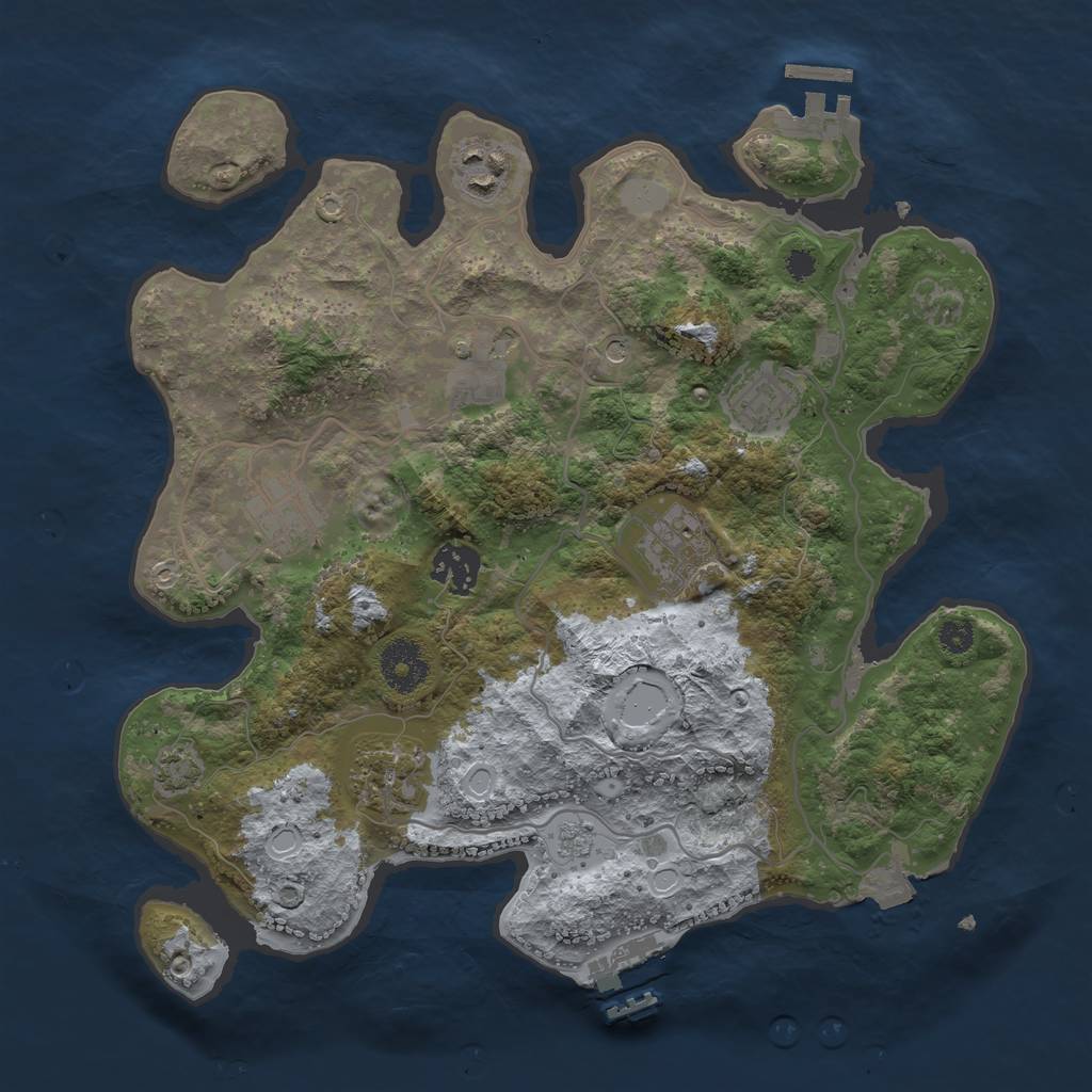 Rust Map: Procedural Map, Size: 3250, Seed: 876205101, 15 Monuments