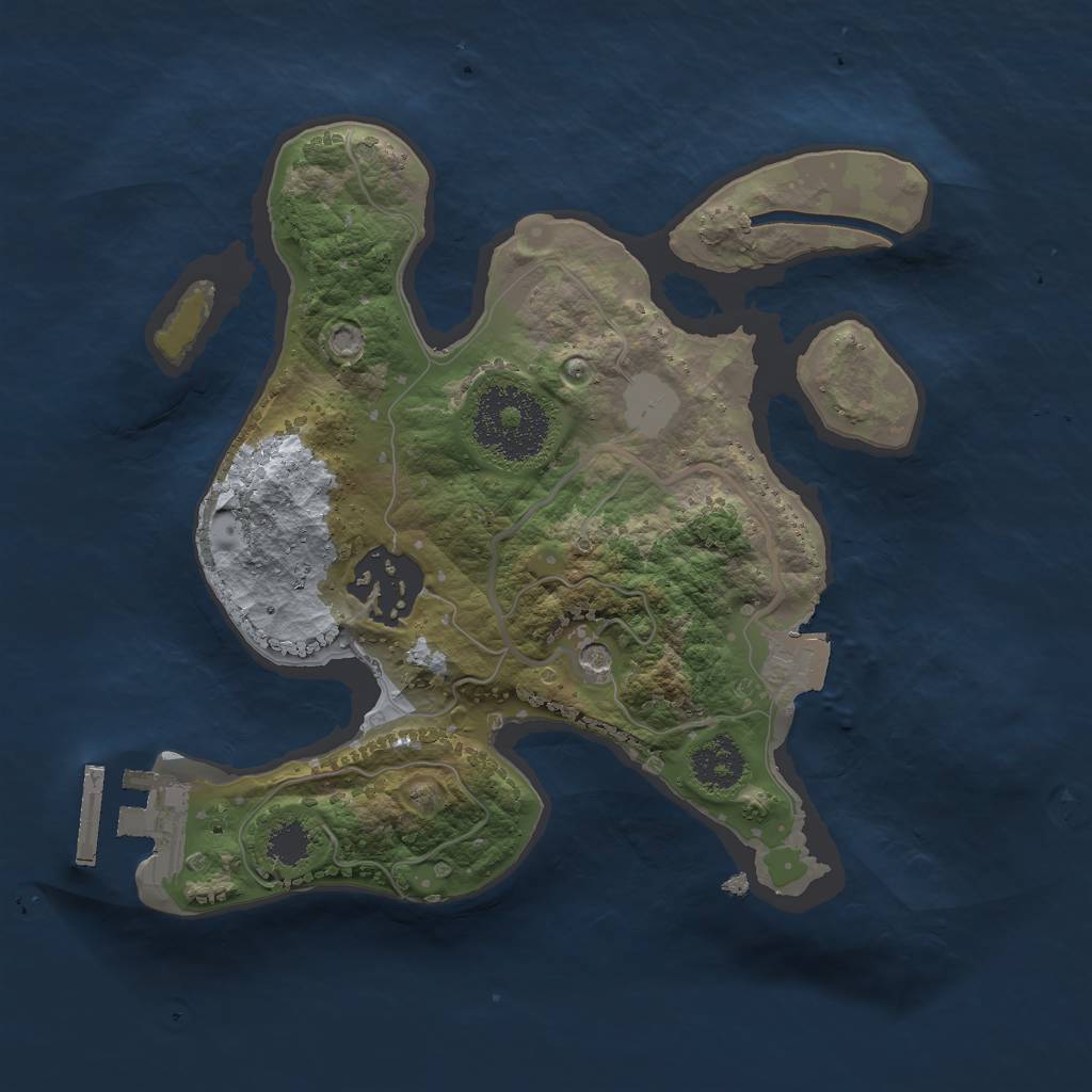 Rust Map: Procedural Map, Size: 2202, Seed: 1151766531, 6 Monuments