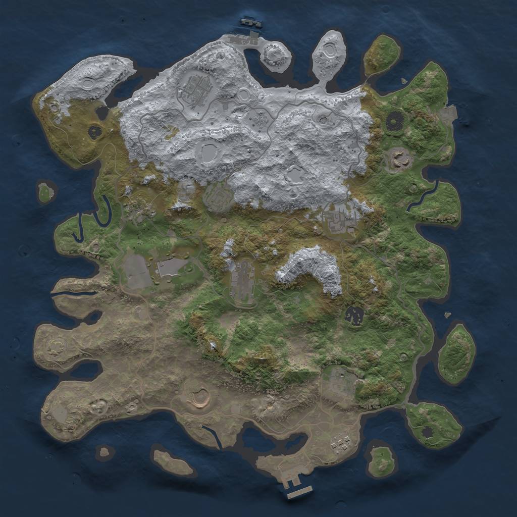 Rust Map: Procedural Map, Size: 4000, Seed: 1002532600, 19 Monuments