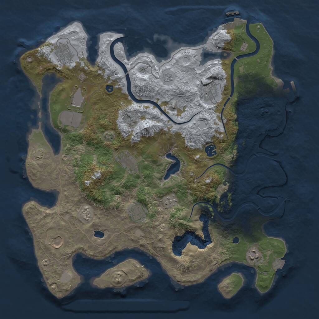 Rust Map: Procedural Map, Size: 4000, Seed: 1749470169, 15 Monuments