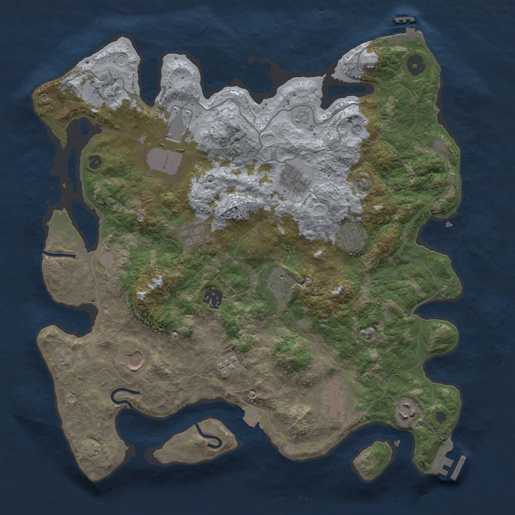 Rust Map: Procedural Map, Size: 4000, Seed: 1749470169, 19 Monuments