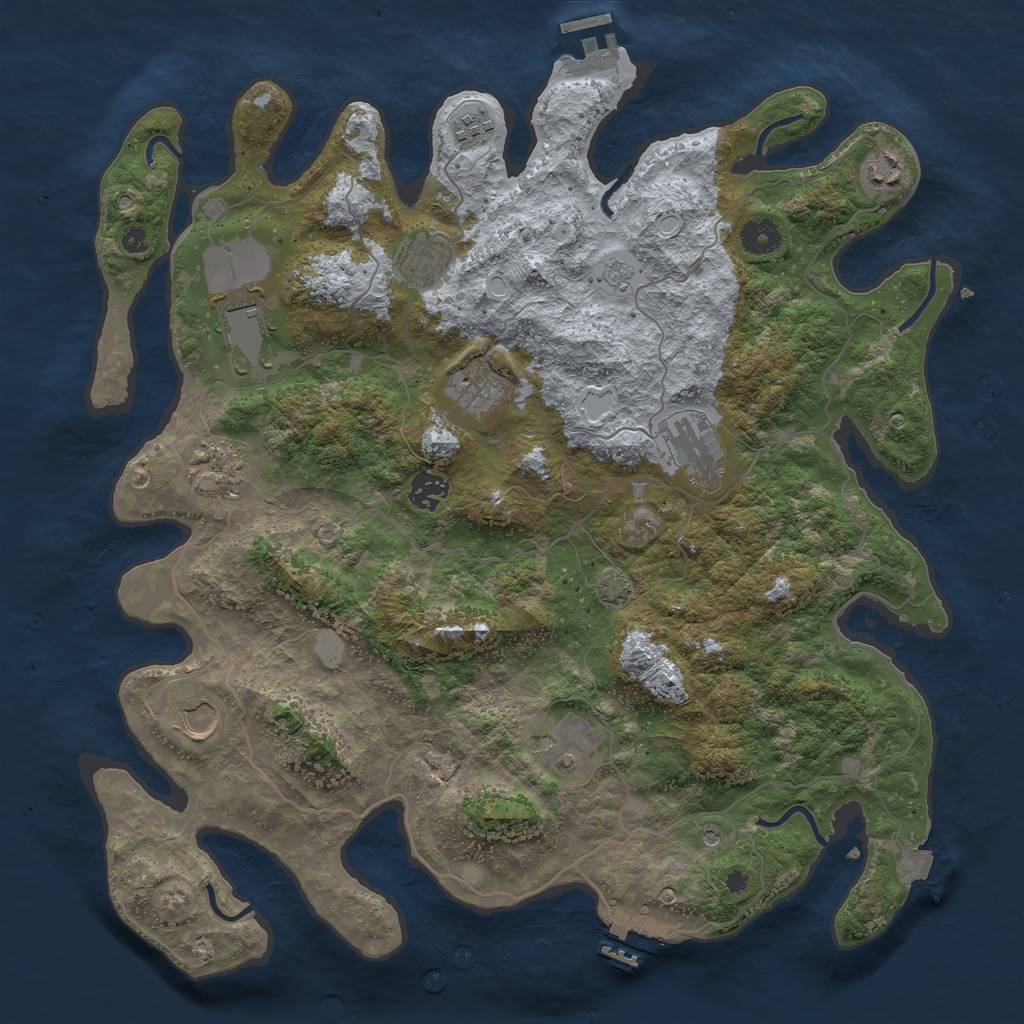 Rust Map: Procedural Map, Size: 4000, Seed: 43934446, 18 Monuments